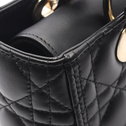 LADY DIOR レディディオール カナージュ ハンドバッグ レザー ブラック 2WAY クリスチャンディオール バッグ Christian Dior