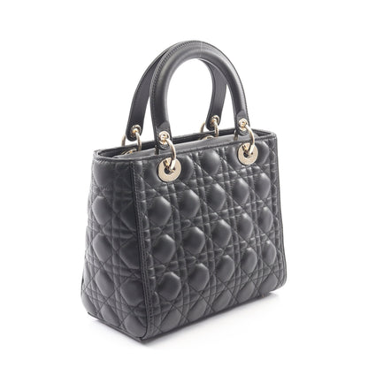 LADY DIOR レディディオール カナージュ ハンドバッグ レザー ブラック 2WAY クリスチャンディオール バッグ Christian Dior