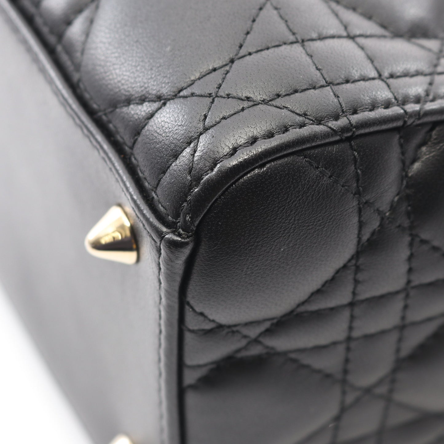 LADY DIOR レディディオール カナージュ ハンドバッグ レザー ブラック 2WAY クリスチャンディオール バッグ Christian Dior