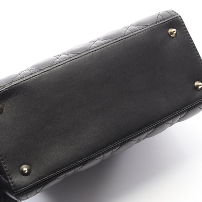LADY DIOR レディディオール カナージュ ハンドバッグ レザー ブラック 2WAY クリスチャンディオール バッグ Christian Dior