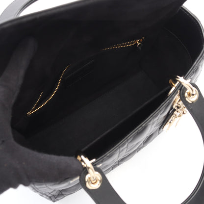 LADY DIOR レディディオール カナージュ ハンドバッグ レザー ブラック 2WAY クリスチャンディオール バッグ Christian Dior