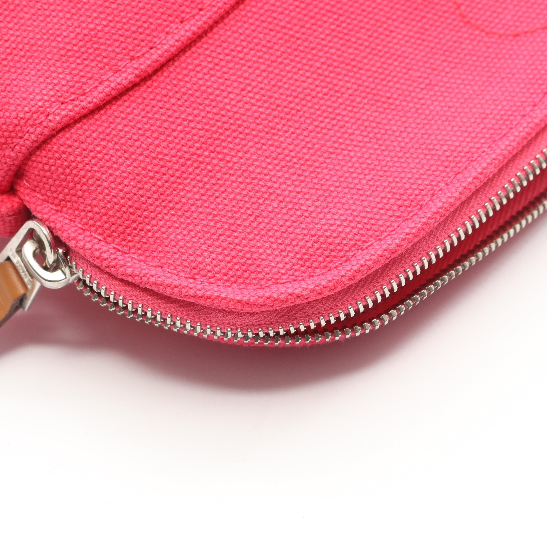 ボリードポーチ20 ハイビスカス ポーチ キャンバス レザー ピンク