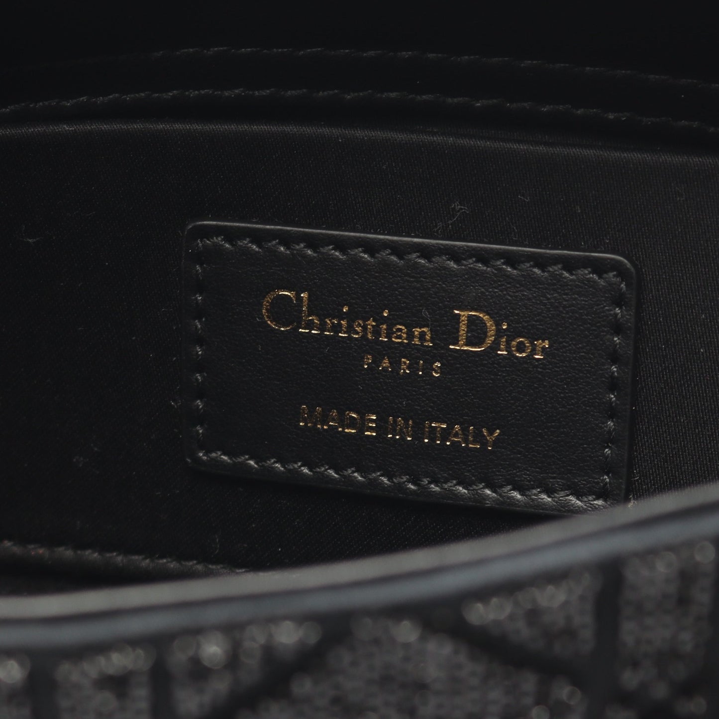 Lady D-Joy スモール ハンドバッグ レザー ブラック ビーズ 2WAY クリスチャンディオール バッグ Christian Dior