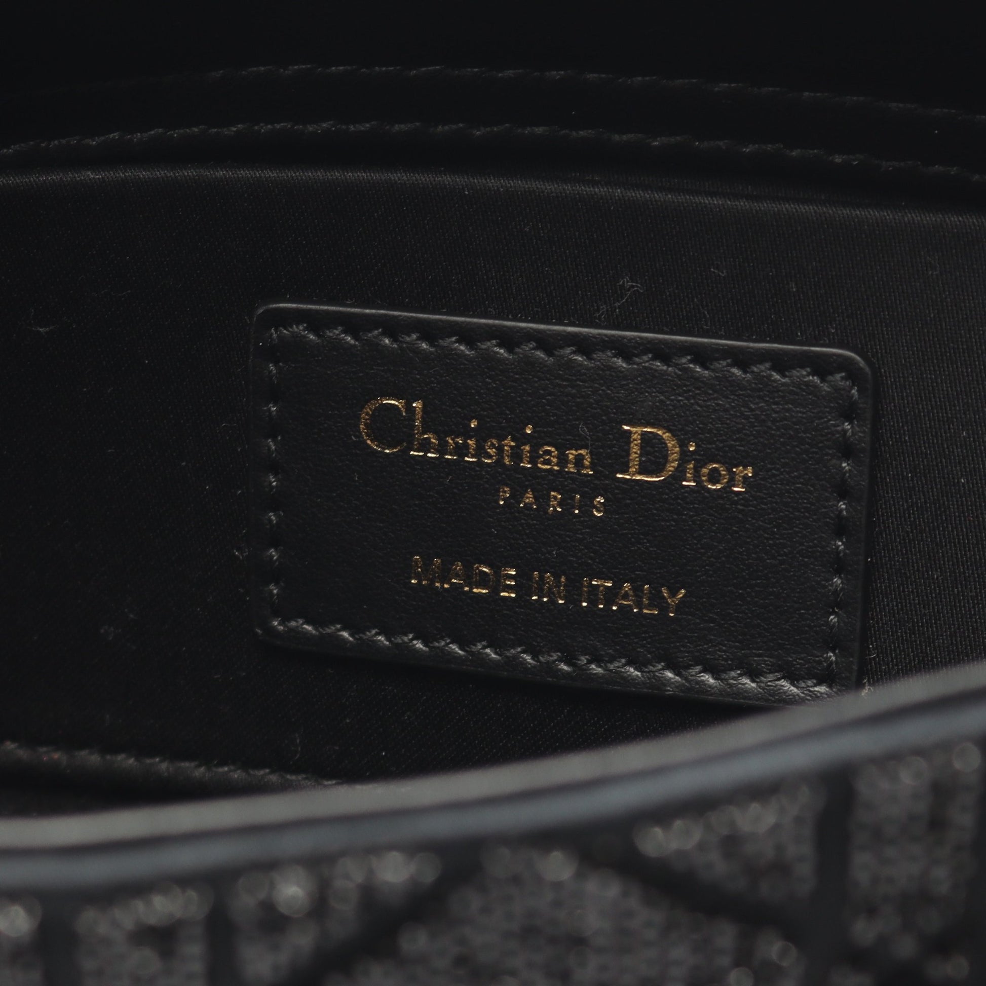 Lady D-Joy スモール ハンドバッグ レザー ブラック ビーズ 2WAY クリスチャンディオール バッグ Christian Dior