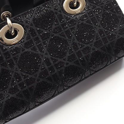 Lady D-Joy スモール ハンドバッグ レザー ブラック ビーズ 2WAY クリスチャンディオール バッグ Christian Dior
