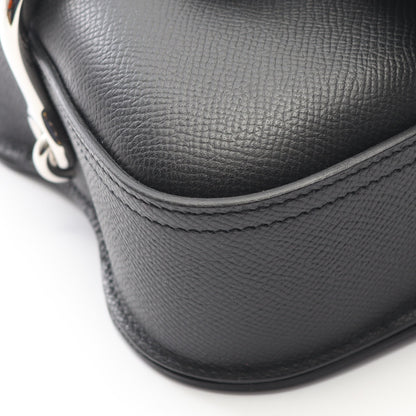 デッラ カヴァッレリア ミニ ショルダーバッグ ヴォーエプソン ブラック シルバー金具 W刻印 エルメス バッグ HERMES