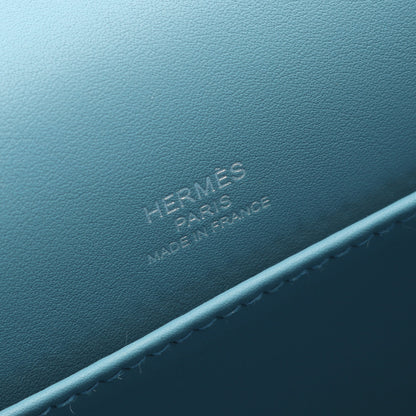 ゲタ ニューブルージーン ショルダーバッグ シェーブル ブルー シルバー金具 W刻印 エルメス バッグ HERMES
