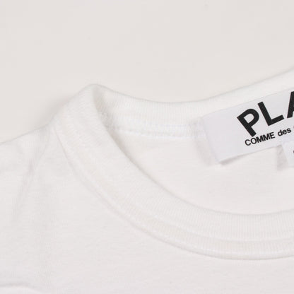 ハートロゴ 半袖Tシャツ コットン ホワイト プレイコムデギャルソン トップス PLAY COMME des GARCONS