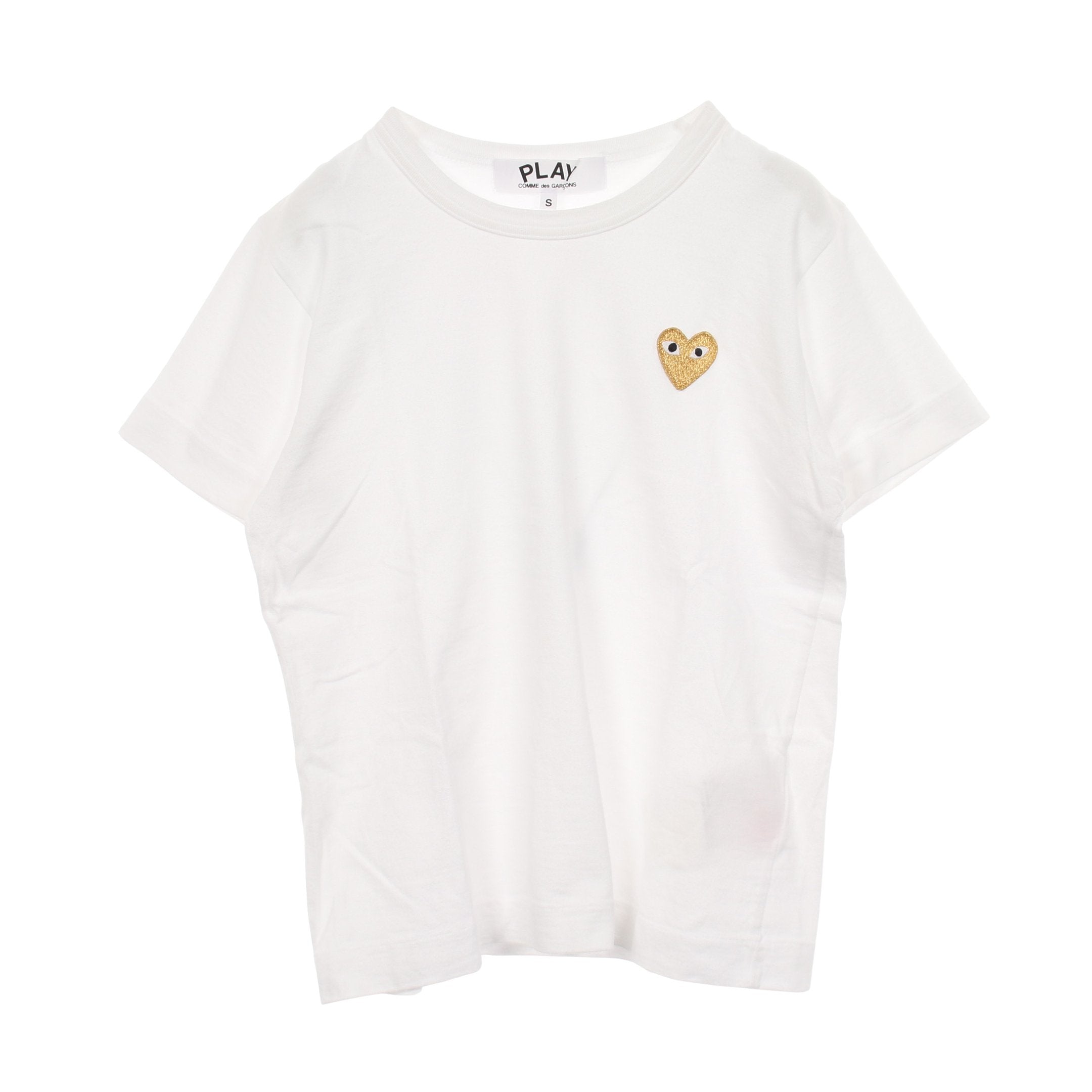 ハートロゴ 半袖Tシャツ コットン ホワイト プレイコムデギャルソン