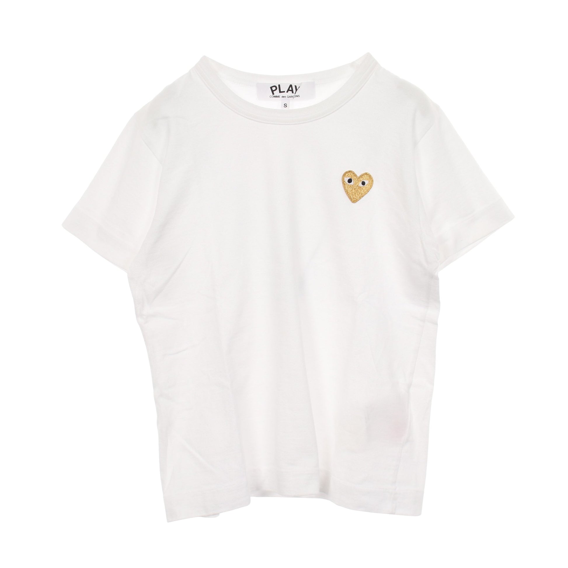 ハートロゴ 半袖Tシャツ コットン ホワイト プレイコムデギャルソン トップス PLAY COMME des GARCONS