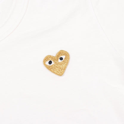 ハートロゴ 半袖Tシャツ コットン ホワイト プレイコムデギャルソン トップス PLAY COMME des GARCONS