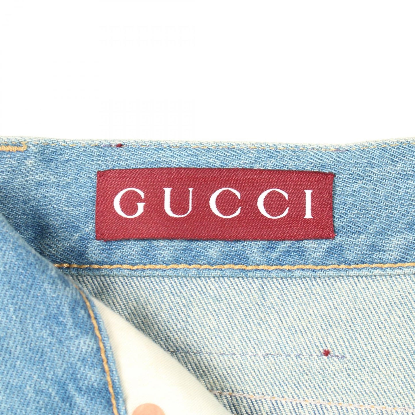 デニムパンツ コットン ライトブルー ボタンフライ グッチ ボトムス GUCCI