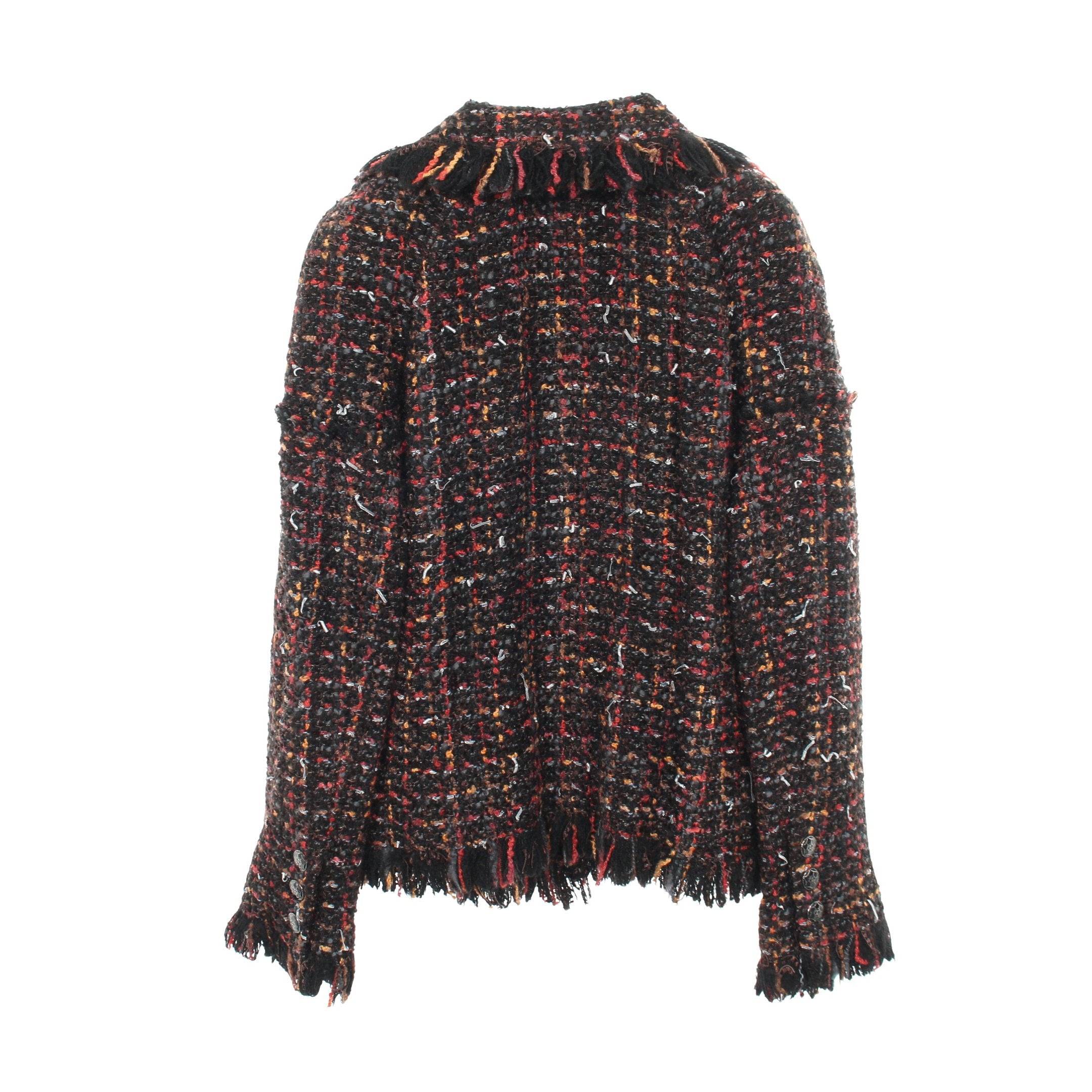 ココマークボタン ツイード ジャケット ウール ブラック マルチカラー