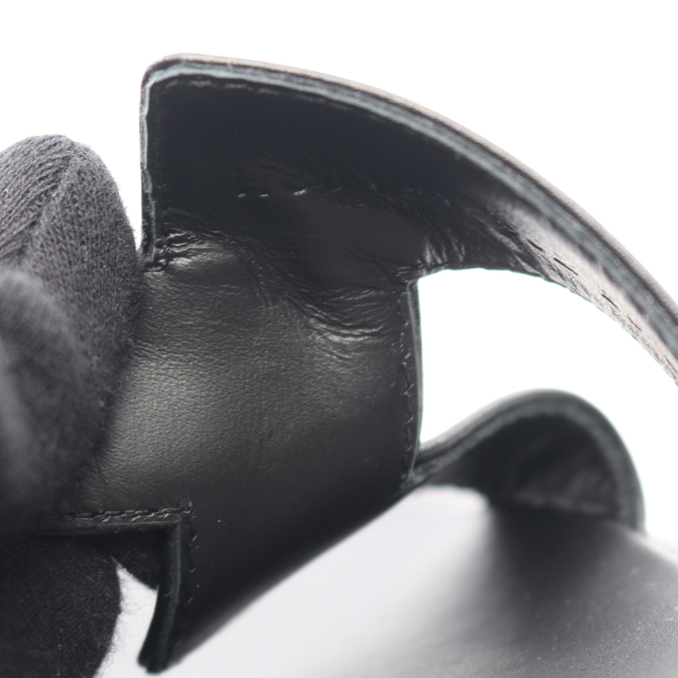 オラン ミュール サンダル レザー ブラック エルメス – RECLO