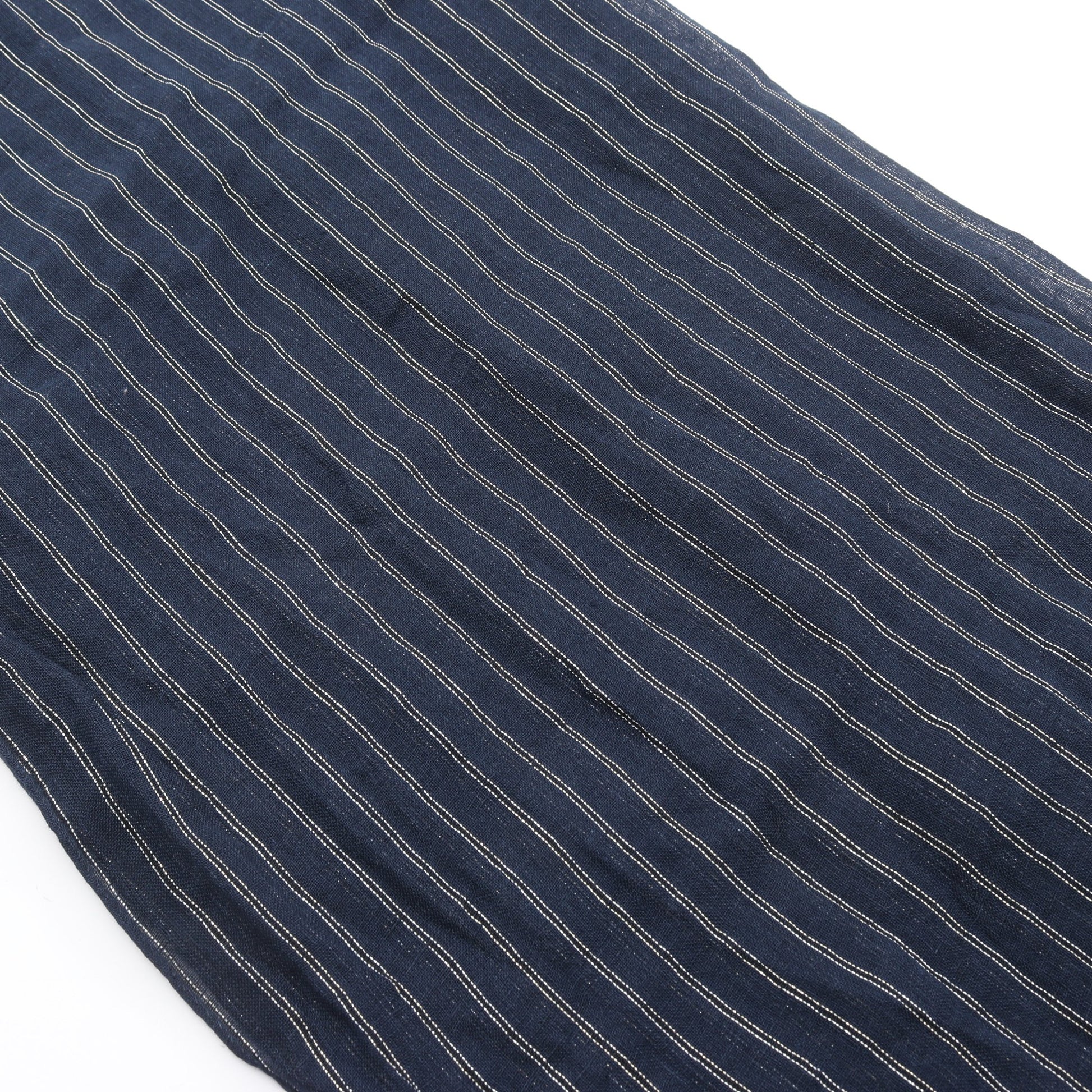 ストライプ ストール ショール リネン ネイビー シルバー ブルネロクチネリ 財布・小物 BRUNELLO CUCINELLI