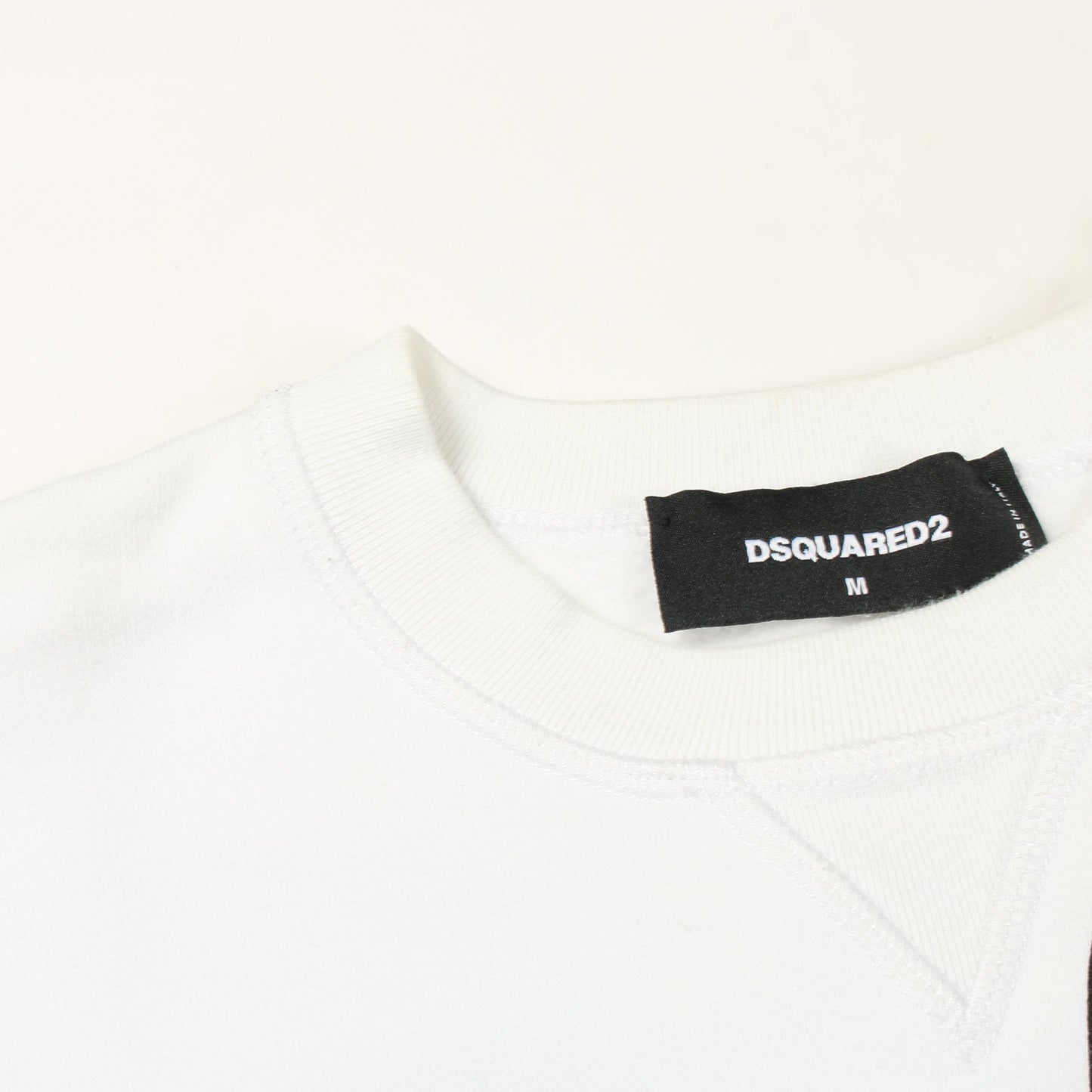 ICON スウェットシャツ クルーネック コットン ホワイト 裏起毛 ディースクエアード トップス DSQUARED2