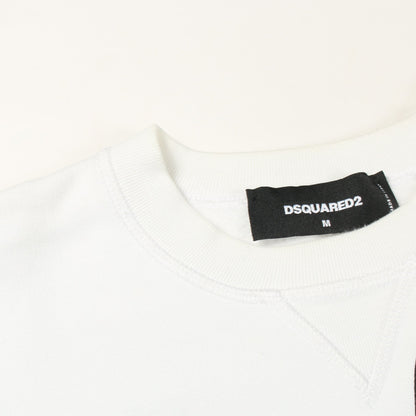 ICON スウェットシャツ クルーネック コットン ホワイト 裏起毛 ディースクエアード トップス DSQUARED2