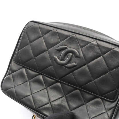 ココマーク ダイヤステッチ チェーンショルダーバッグ ラムスキン ブラック ゴールド金具 シャネル バッグ CHANEL