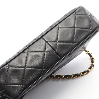 ココマーク ダイヤステッチ チェーンショルダーバッグ ラムスキン ブラック ゴールド金具 シャネル バッグ CHANEL