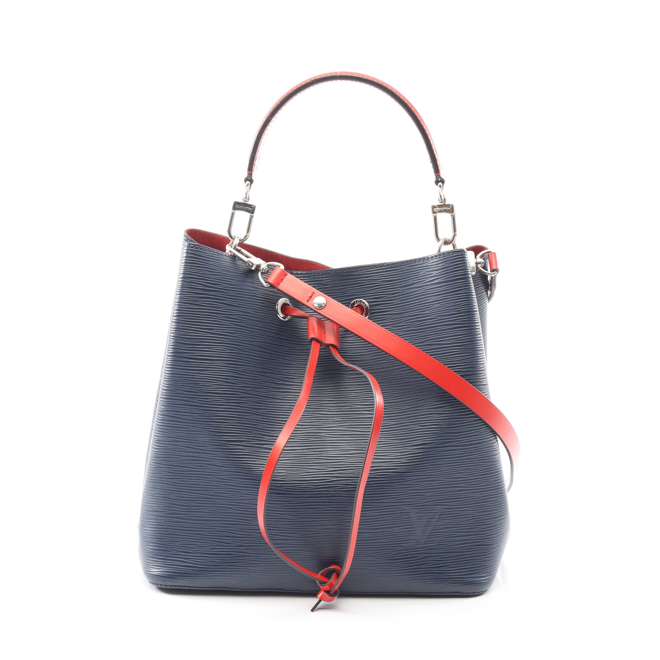 ネオノエ エピ アンディゴブルー ハンドバッグ レザー ネイビー レッド