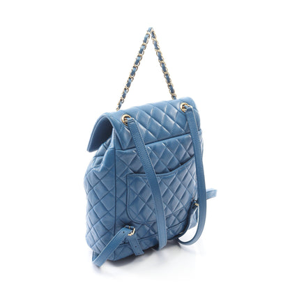 マトラッセ バックパック リュックサック ラムスキン ブルー ゴールド金具 シャネル バッグ CHANEL