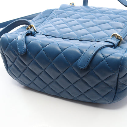 マトラッセ バックパック リュックサック ラムスキン ブルー ゴールド金具 シャネル バッグ CHANEL