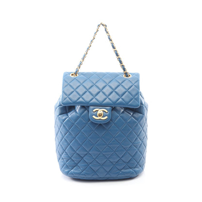 マトラッセ バックパック リュックサック ラムスキン ブルー ゴールド金具 シャネル バッグ CHANEL