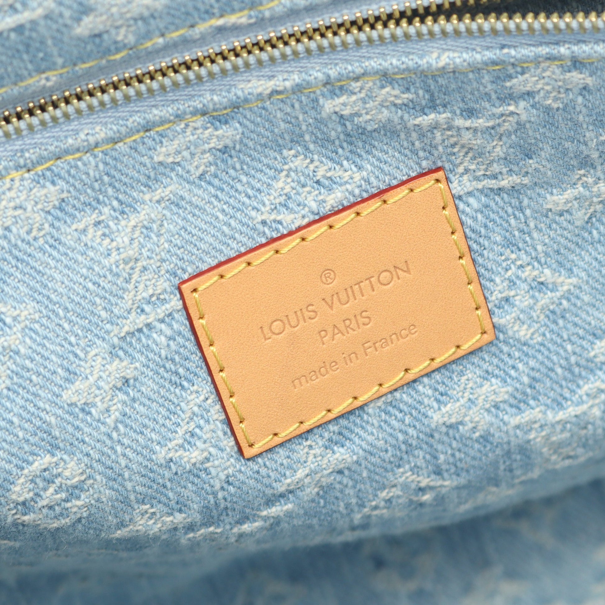 レットゴー モノグラムデニム ハンドバッグ デニム レザー ライトブルー 2WAY ルイヴィトン バッグ LOUIS VUITTON