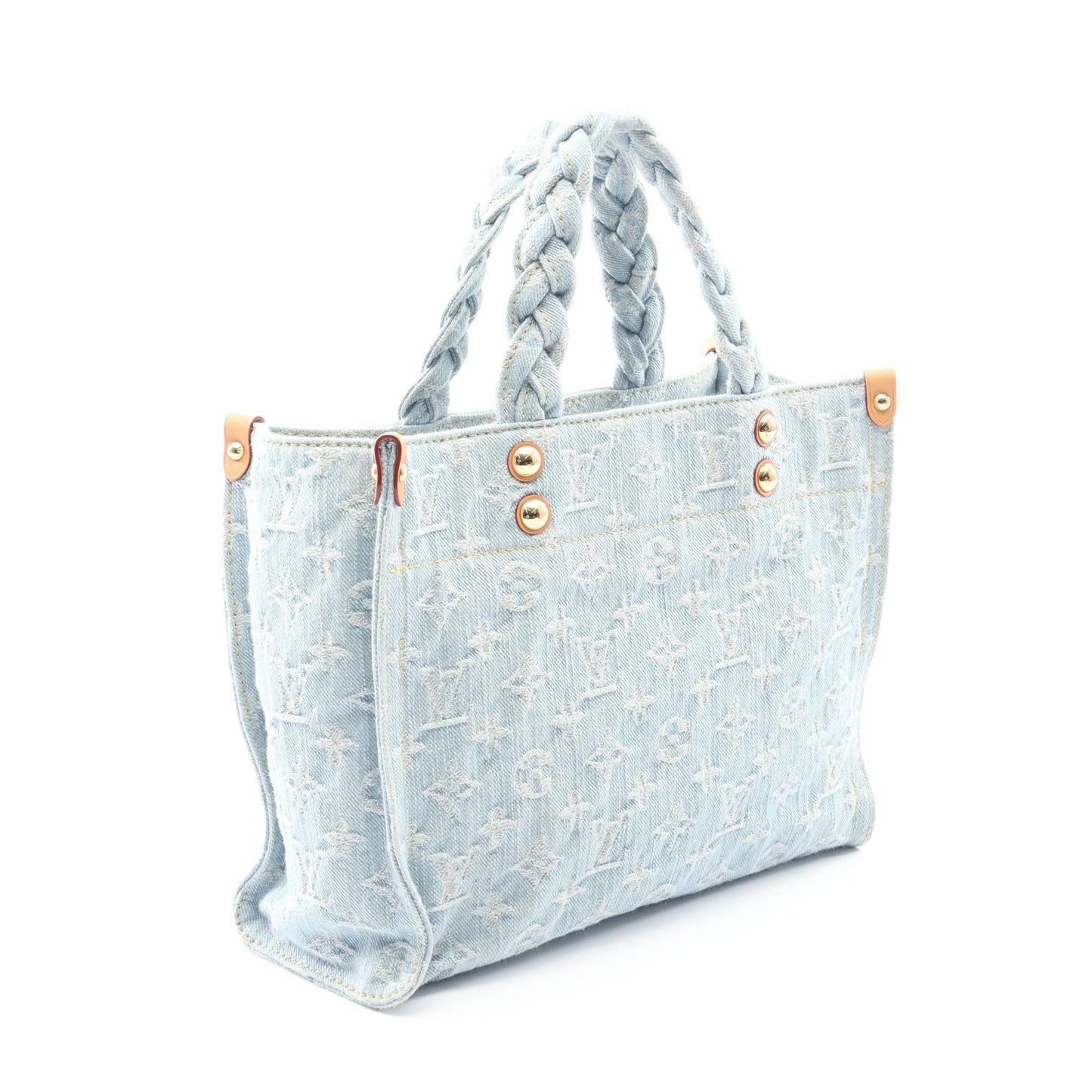 レットゴー モノグラムデニム ハンドバッグ デニム レザー ライトブルー 2WAY ルイヴィトン バッグ LOUIS VUITTON
