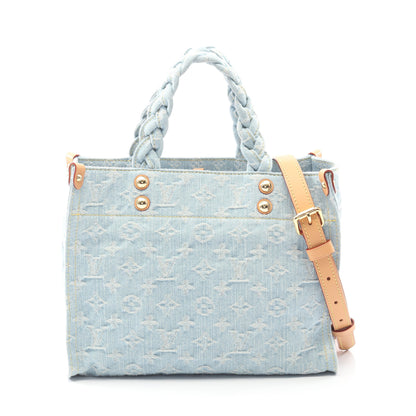 レットゴー モノグラムデニム ハンドバッグ デニム レザー ライトブルー 2WAY ルイヴィトン バッグ LOUIS VUITTON
