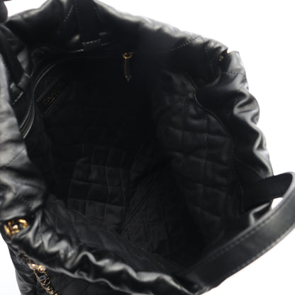 シャネル 22 ラージ バックパック リュックサック レザー ブラック ゴールド金具 シャネル バッグ CHANEL