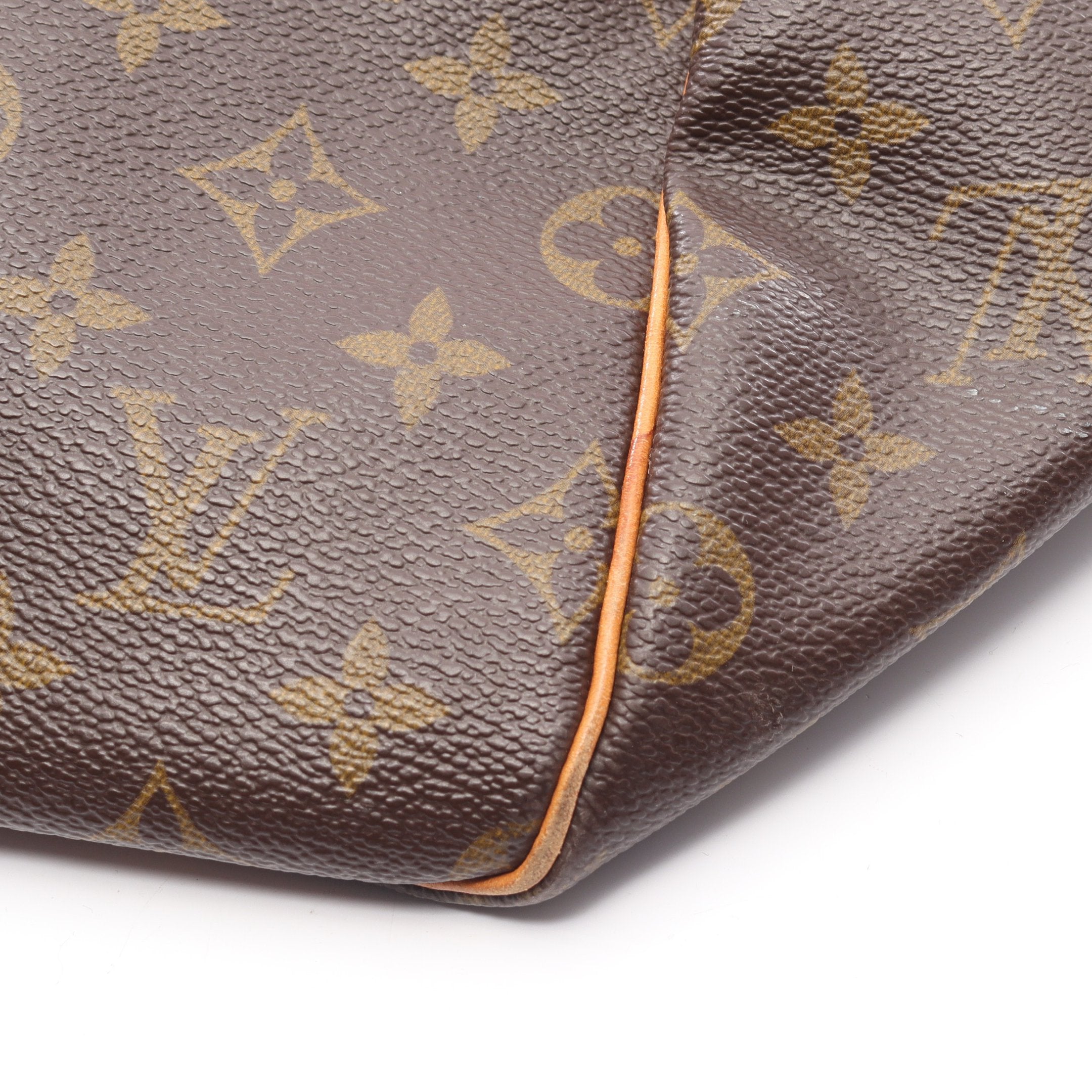 キーポル55 モノグラム ボストンバッグ PVC レザー ブラウン ルイ