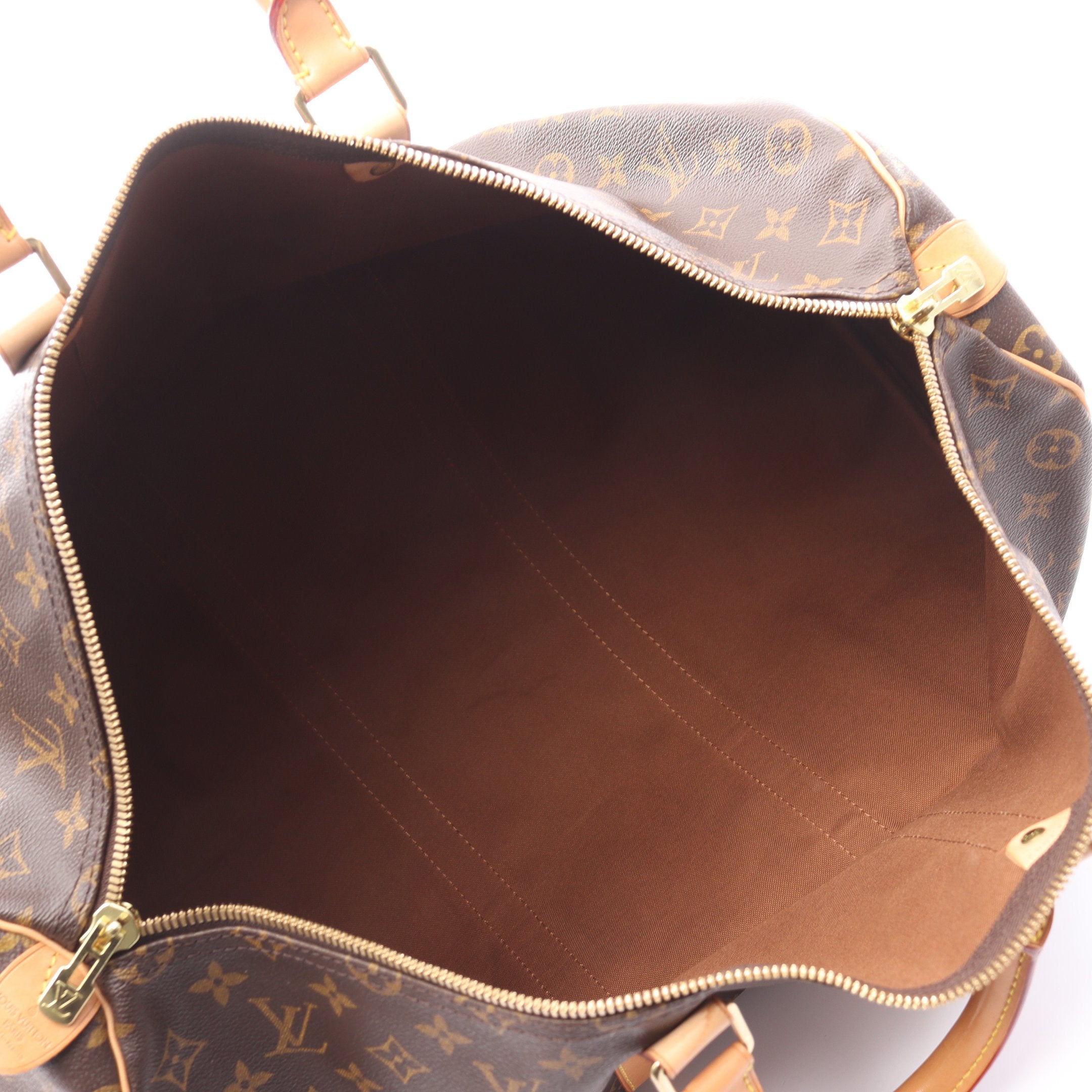 キーポル50 モノグラム ボストンバッグ PVC レザー ブラウン ルイ