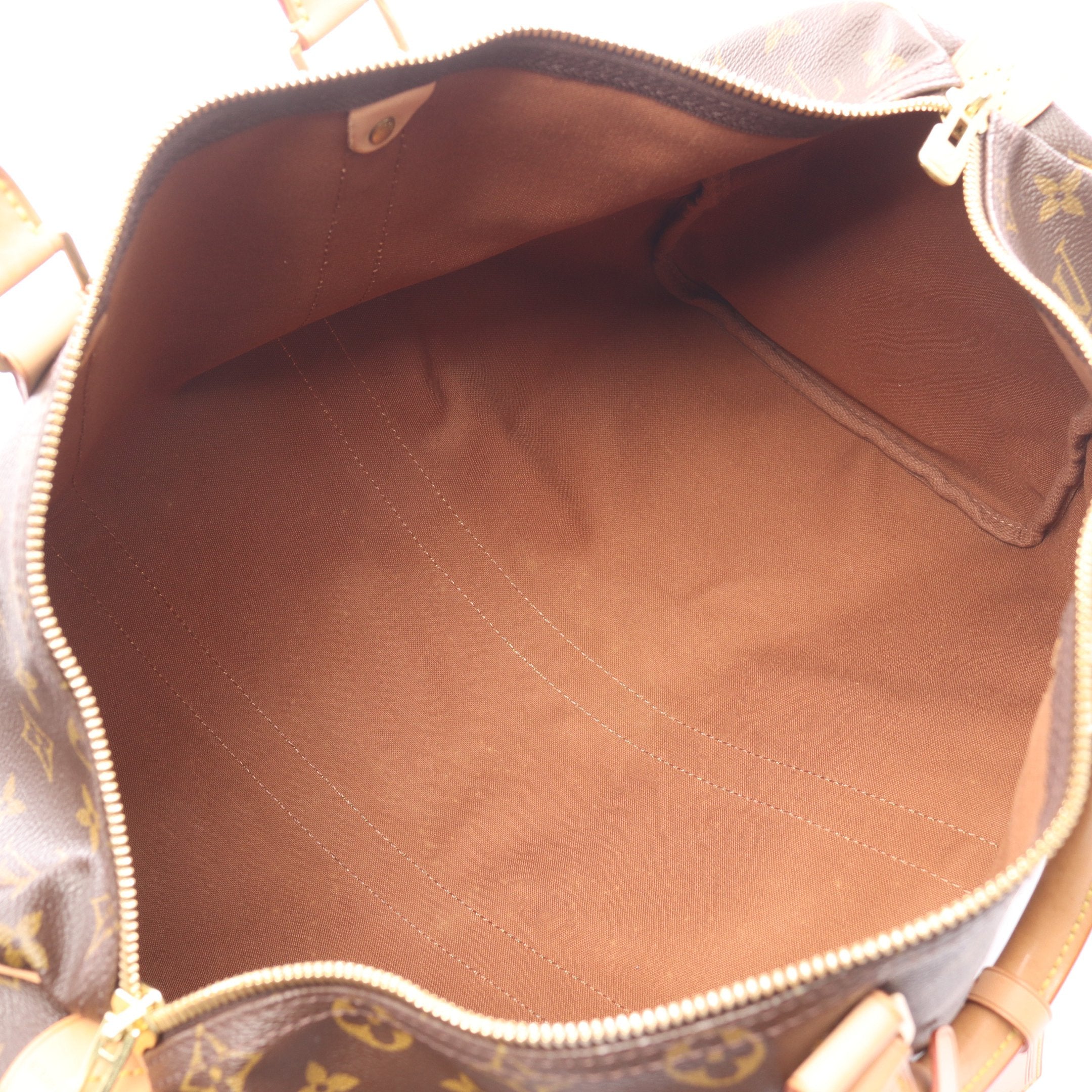 キーポル45 モノグラム ボストンバッグ PVC レザー ブラウン ルイ