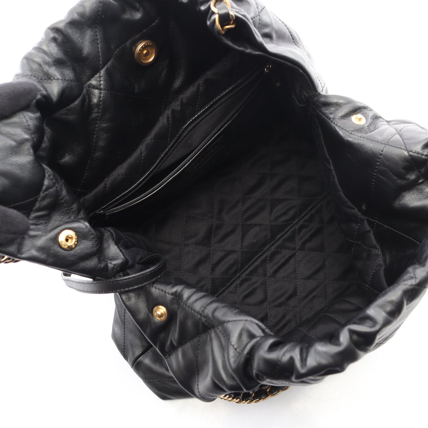 マトラッセ シャネル22 スモール チェーンショルダーバッグ レザー ブラック ゴールド金具 シャネル バッグ CHANEL