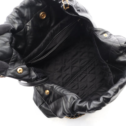 マトラッセ シャネル22 スモール チェーンショルダーバッグ レザー ブラック ゴールド金具 シャネル バッグ CHANEL
