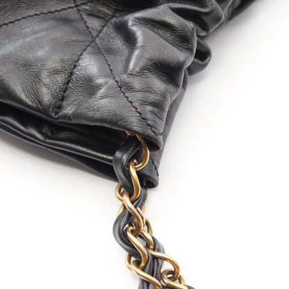 マトラッセ シャネル22 スモール チェーンショルダーバッグ レザー ブラック ゴールド金具 シャネル バッグ CHANEL