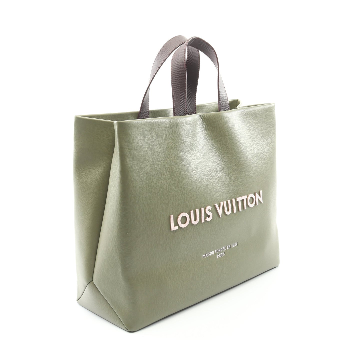 ショッパー トート MM ハンドバッグ トートバッグ レザー カーキグリーン 2WAY ルイヴィトン バッグ LOUIS VUITTON