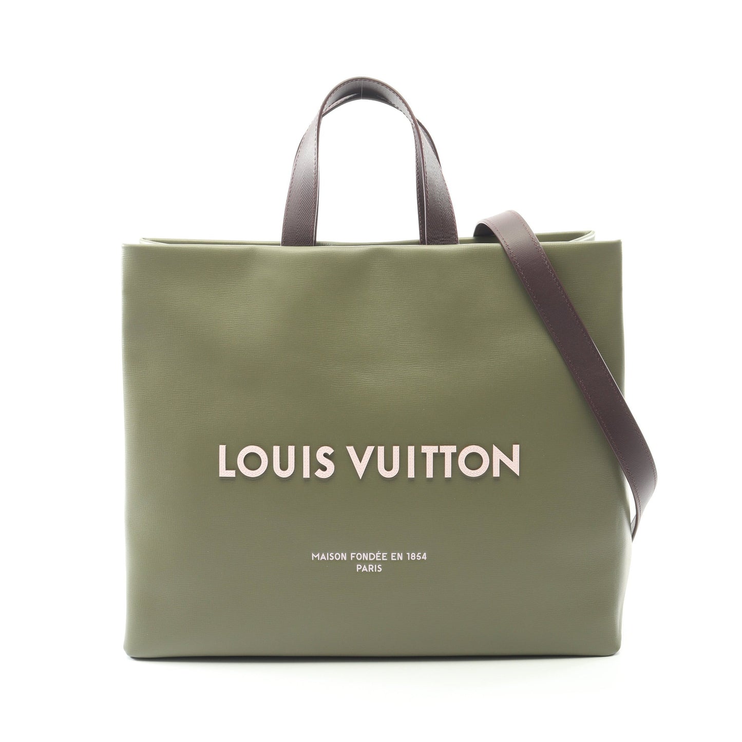 ショッパー トート MM ハンドバッグ トートバッグ レザー カーキグリーン 2WAY ルイヴィトン バッグ LOUIS VUITTON