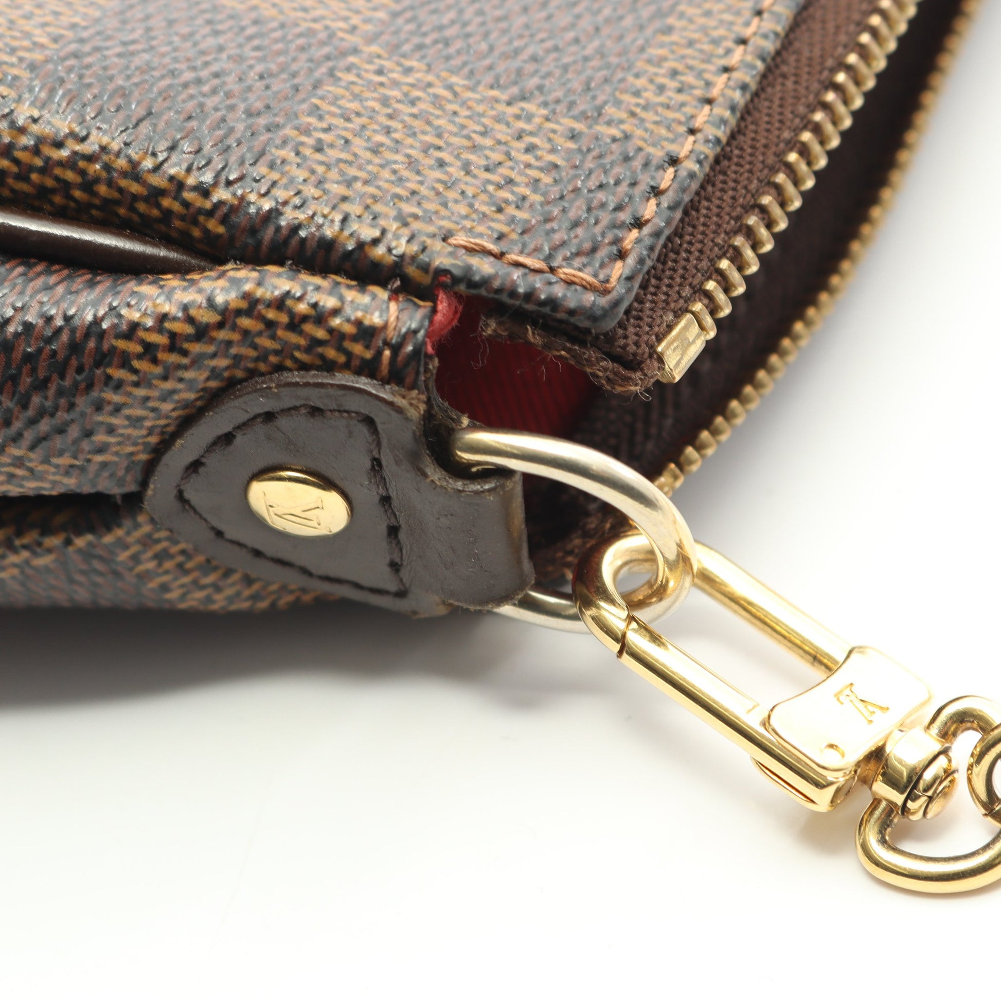 エヴァ ダミエエベヌ チェーンハンドバッグ PVC レザー ブラウン ルイヴィトン バッグ LOUIS VUITTON