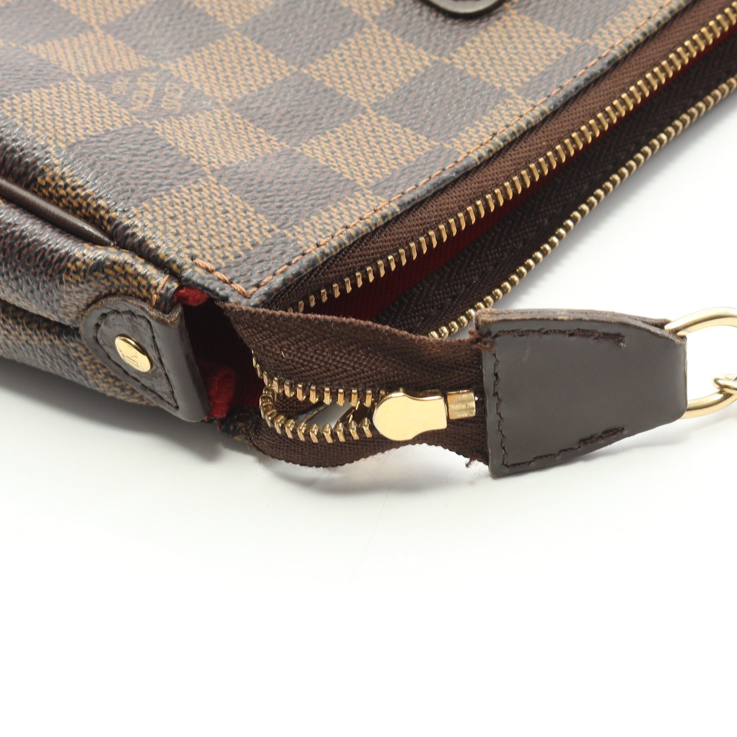 エヴァ ダミエエベヌ チェーンハンドバッグ PVC レザー ブラウン ルイヴィトン バッグ LOUIS VUITTON