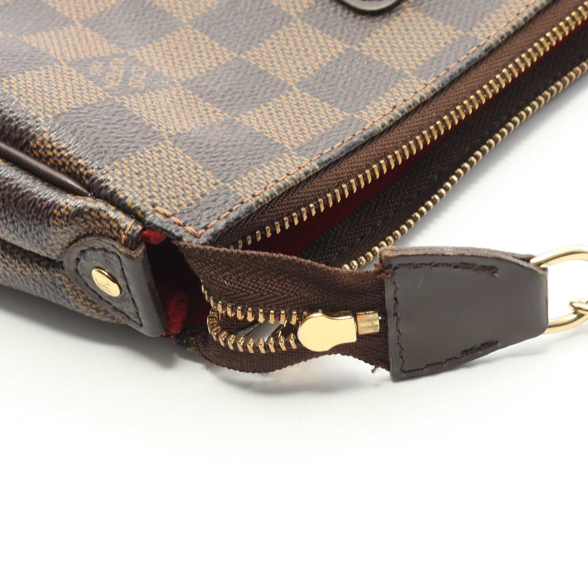 エヴァ ダミエエベヌ チェーンハンドバッグ PVC レザー ブラウン ルイヴィトン バッグ LOUIS VUITTON