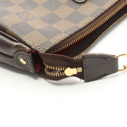エヴァ ダミエエベヌ チェーンハンドバッグ PVC レザー ブラウン ルイヴィトン バッグ LOUIS VUITTON