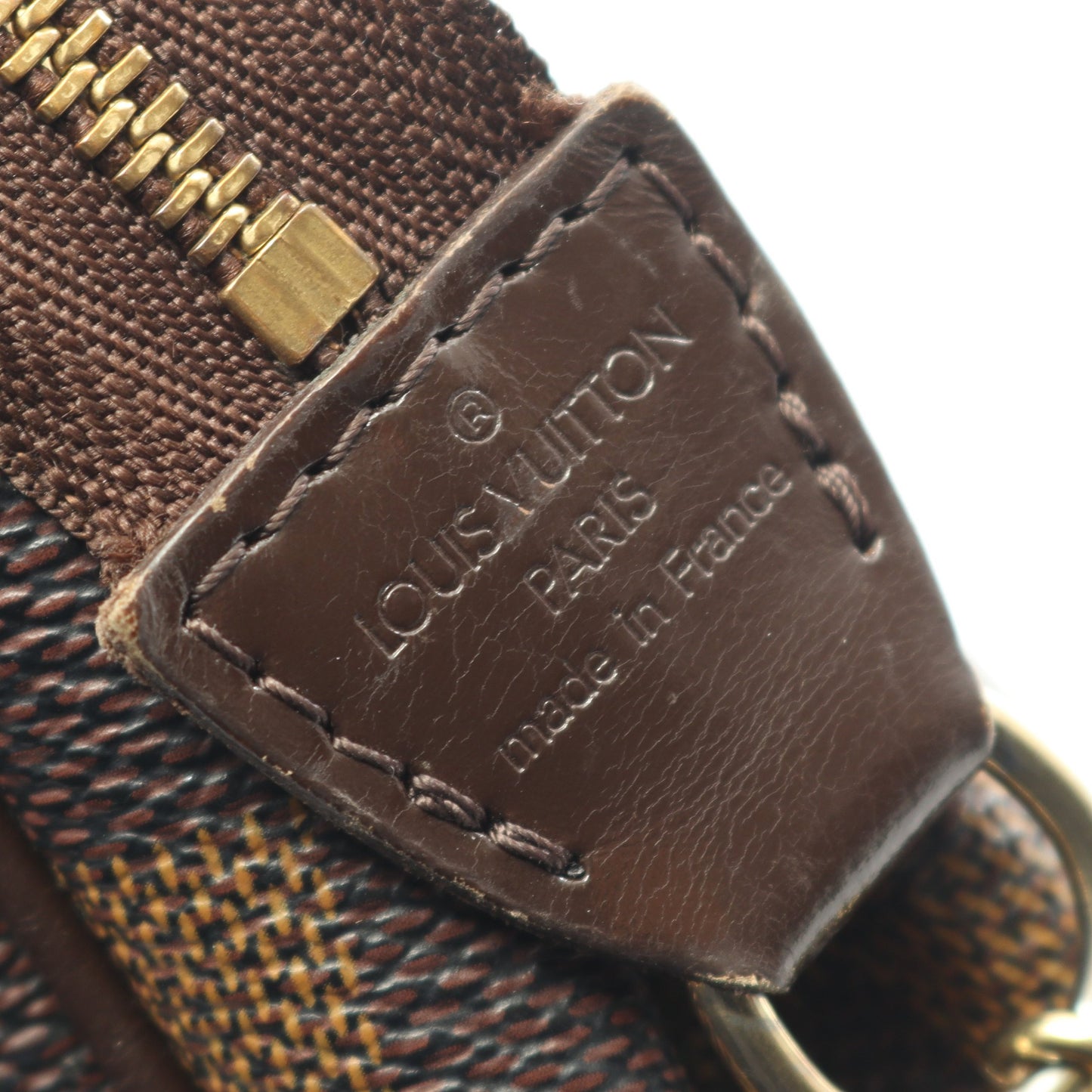 エヴァ ダミエエベヌ チェーンハンドバッグ PVC レザー ブラウン ルイヴィトン バッグ LOUIS VUITTON