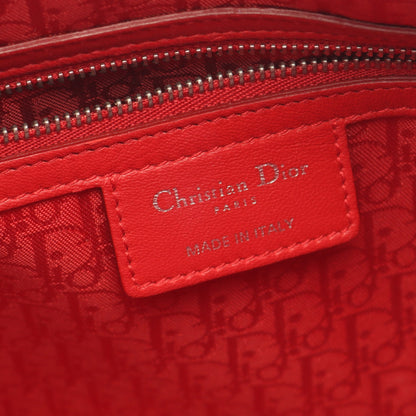 レディディオール ラージ カナージュ ハンドバッグ レザー レッド 2WAY クリスチャンディオール バッグ Christian Dior