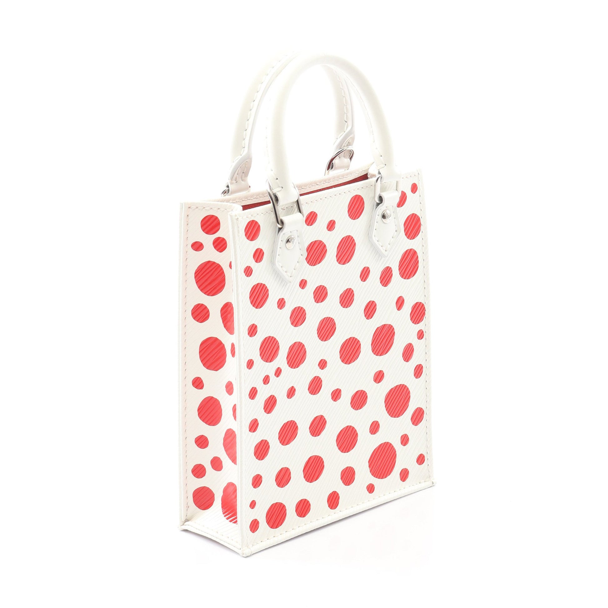 LOUIS VUITTON × 草間彌生 プティット サックプラ エピ インフィニティドット ハンドバッグ レザー ホワイト レッド 2WAY ルイヴィトン バッグ LOUIS VUITTON