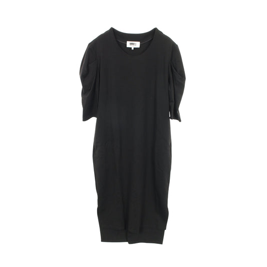 ワンピース パフスリーブ レーヨン ブラック エムエムシックスメゾンマルジェラ