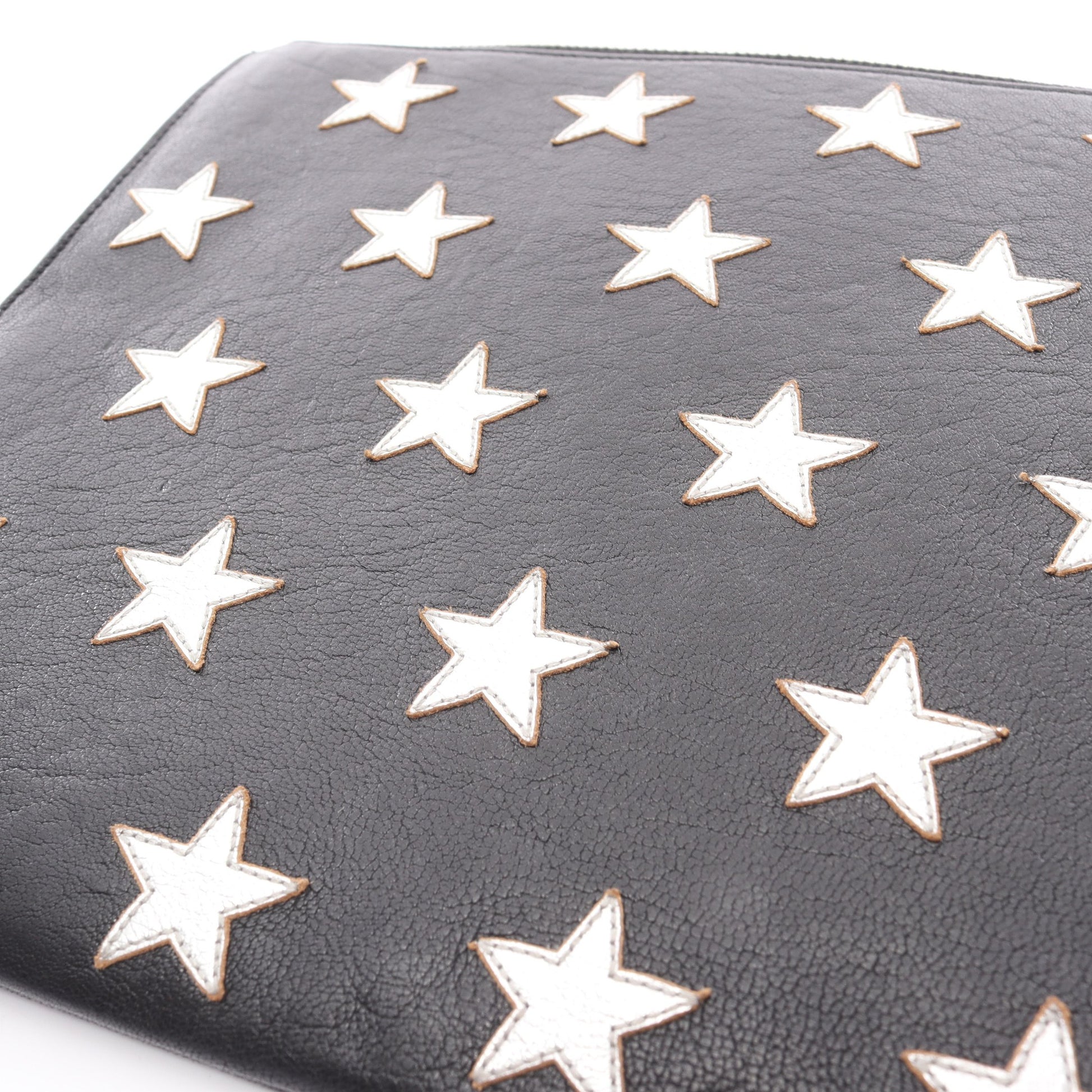 クラッチバッグ スター レザー ブラック シルバー サンローランパリ バッグ SAINT LAURENT PARIS
