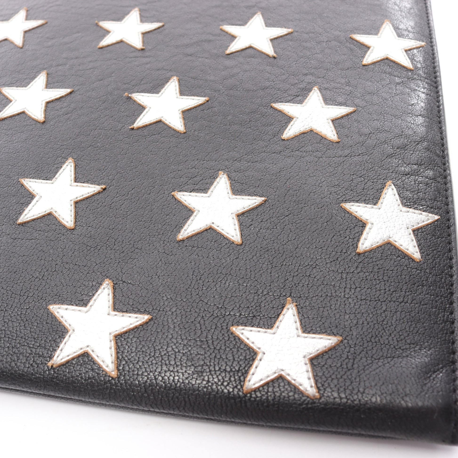 クラッチバッグ スター レザー ブラック シルバー サンローランパリ バッグ SAINT LAURENT PARIS
