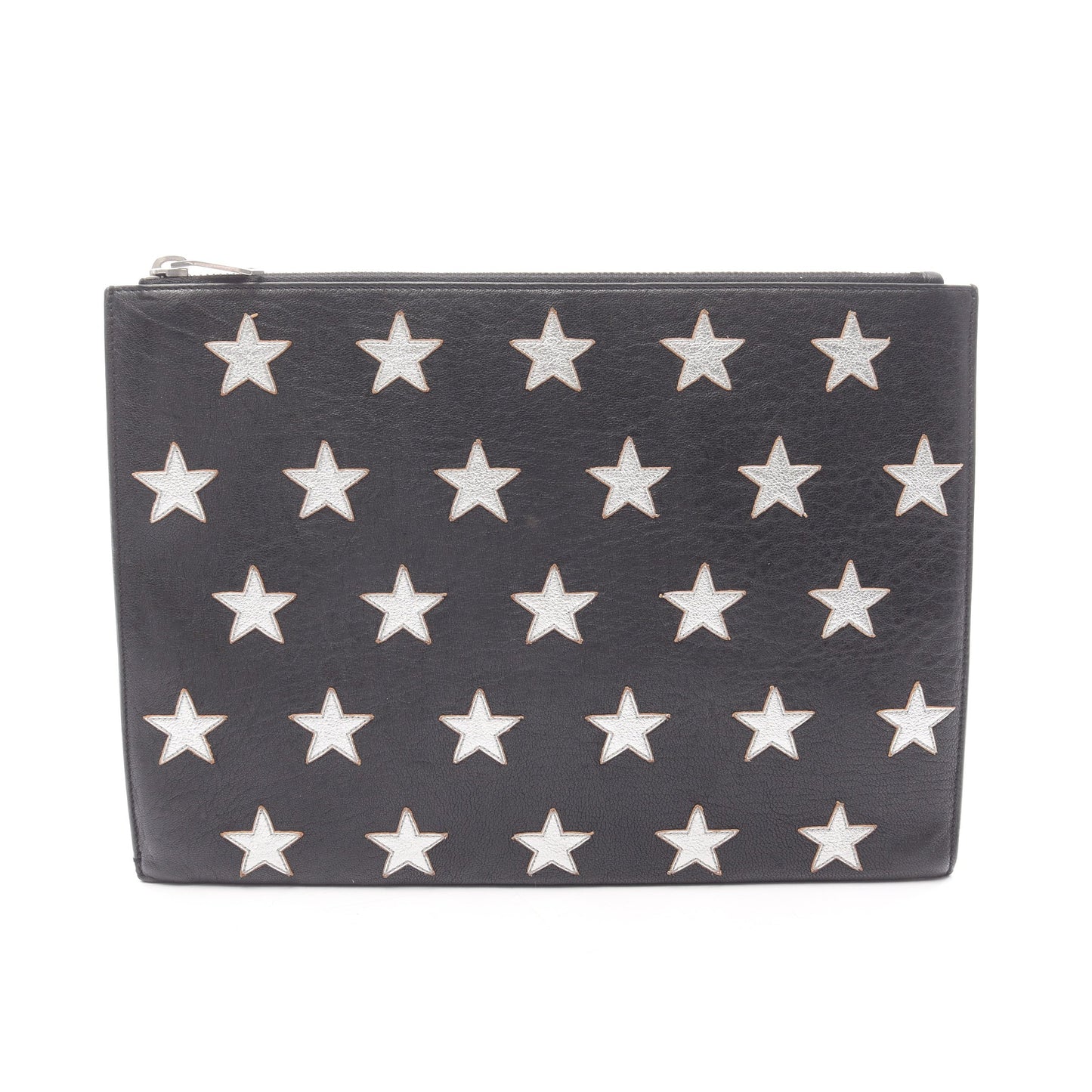 クラッチバッグ スター レザー ブラック シルバー サンローランパリ バッグ SAINT LAURENT PARIS